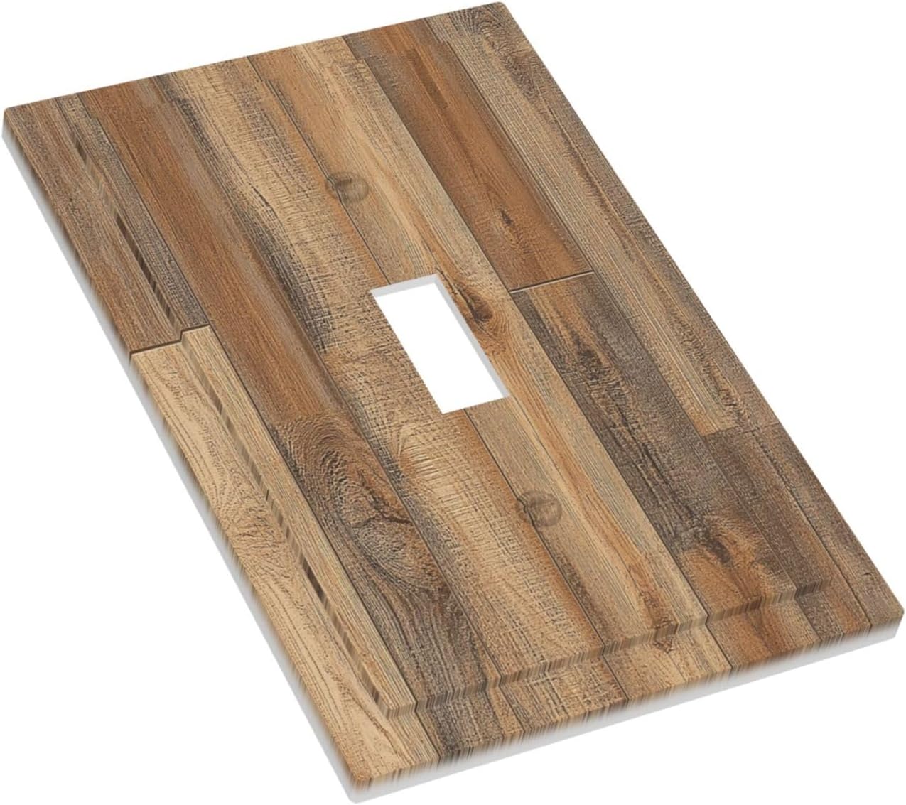 Decorative Light Switch Cover Retro Rustic Brown Wood Grain 1 Gang Single Toggle Device Electrical