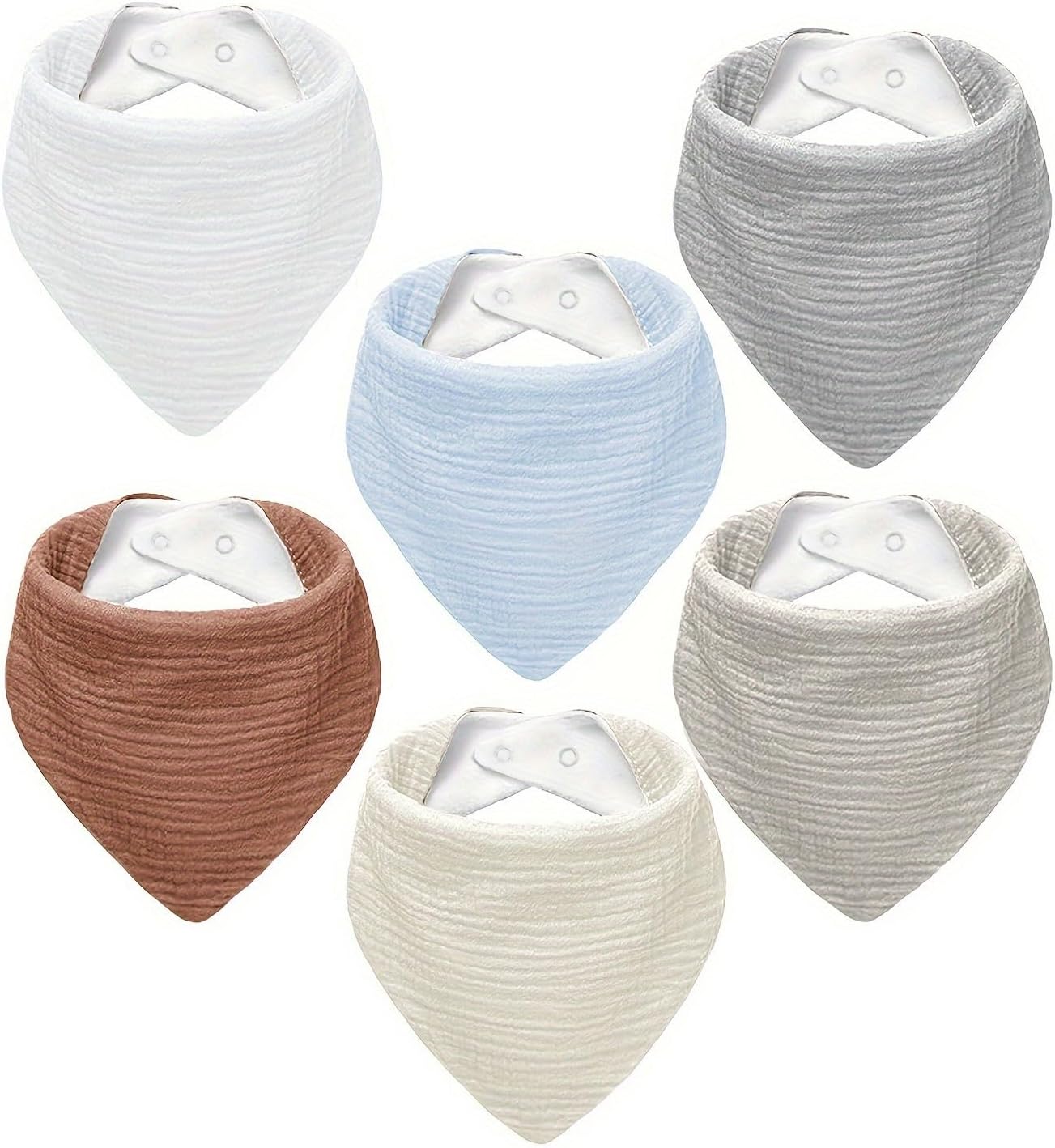 Muslin Baby Bibs,Soft Triangular Baby Bandana Drool Bibs for Baby Boy Girl,Solid Colors Bib for