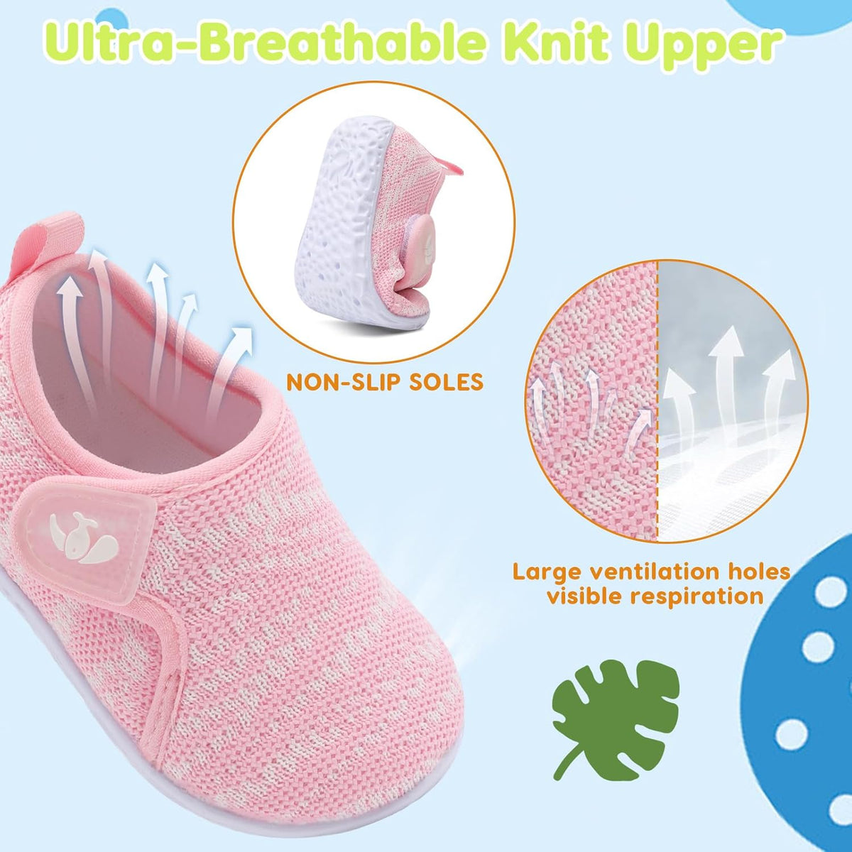 FEETCITY Baby Boys Girls First Walking Shoes Infant Sneakers Crib Shoes Breathable Lightweight Slip