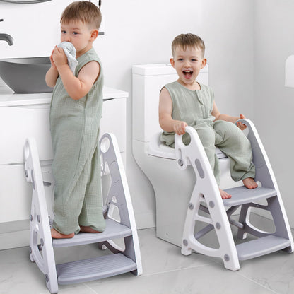 Primlect Potty Training Toilet, 2-in-1 Stable Potty Seat with Step Stool
