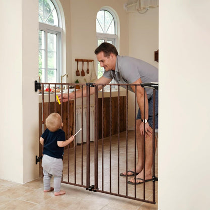 Babelio 34" Extra Tall Baby/Dog Gate with No Threshold Design Walk Thru Door, 26-43" Auto Close