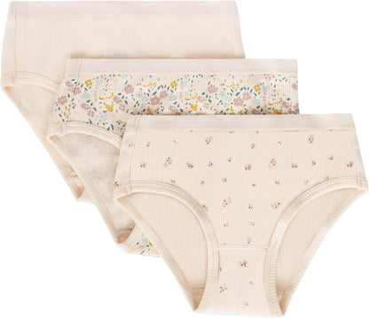Feathers Floral Print Snug Tagless Cotton Underwear – Girls Underwear Briefs Super Soft Panties (3