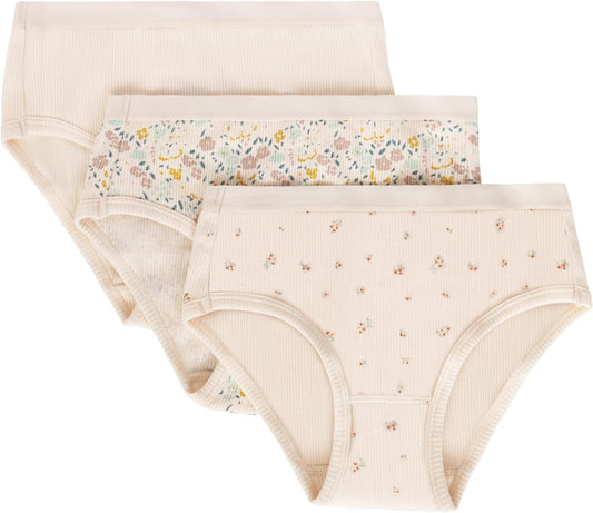 Feathers Floral Print Snug Tagless Cotton Underwear – Girls Underwear Briefs Super Soft Panties (3