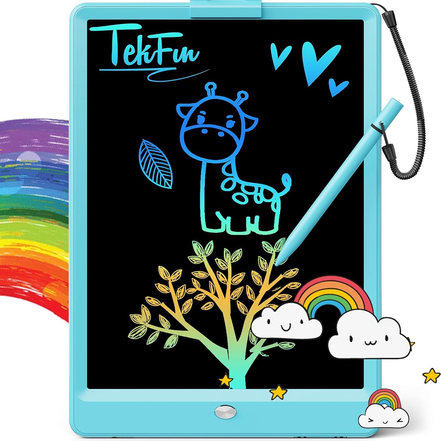 TEKFUN LCD Writing Tablet Doodle Board, 10inch Colorful Drawing Tablet Writing Pad, Kids Travel