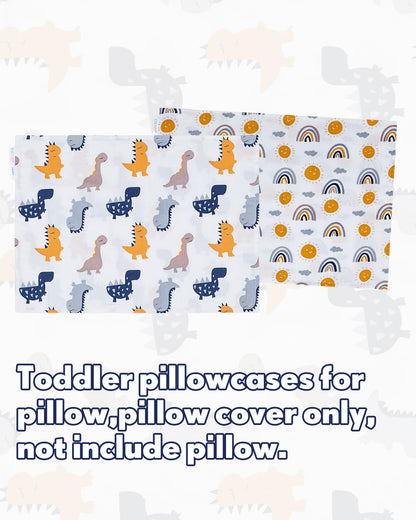 ALVABABY Toddler Pillowcases 2 Pack Organic Cotton Kids Pillow Cover Fit 13"x 18" or 12"x22"