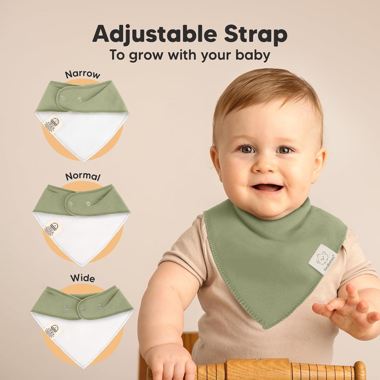 8-Pack Organic Baby Bandana Bibs for Boys, Girls - Super Absorbent Triangle Baby Bibs for Drooling