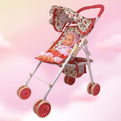 My First Baby Doll Stroller for Toddlers 3 Year Old Girls, Little Kids | Toy Stroller with Bottom
