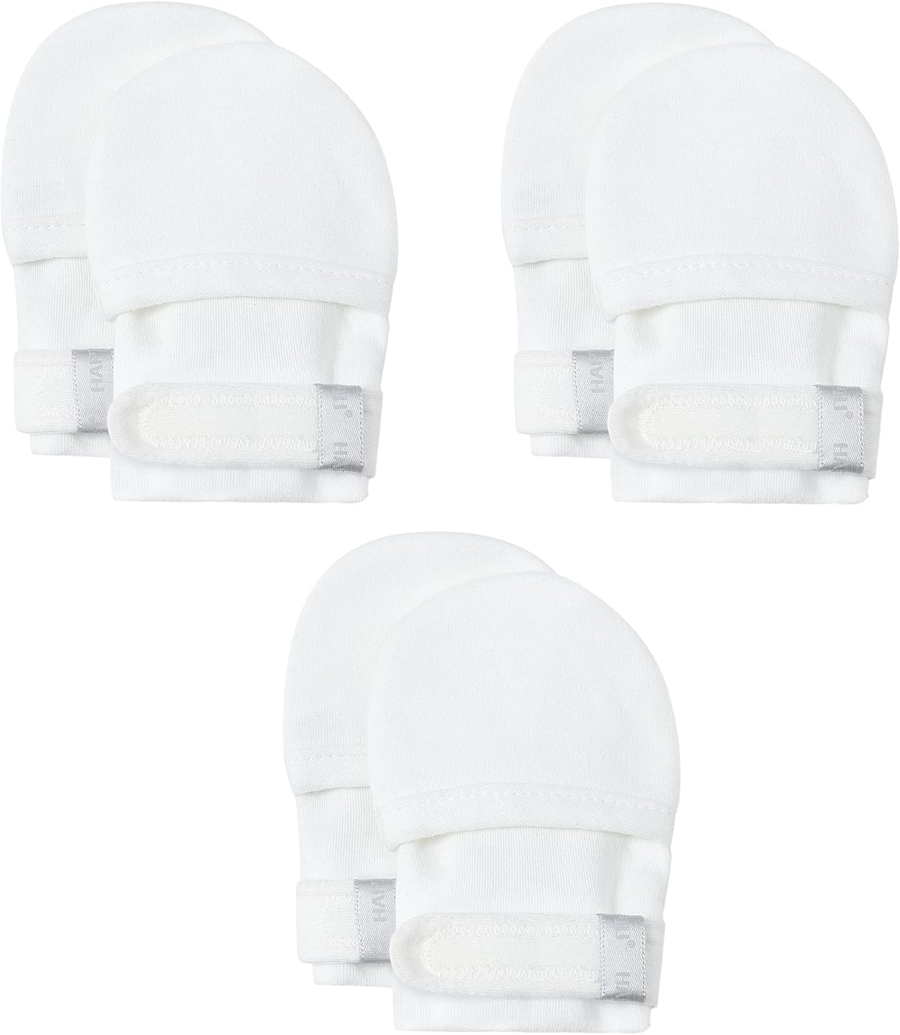 HAPIU Baby No Scratch Mittens Stay On, 100% Cotton Breathable, Adjustable Infant Gloves for Boys