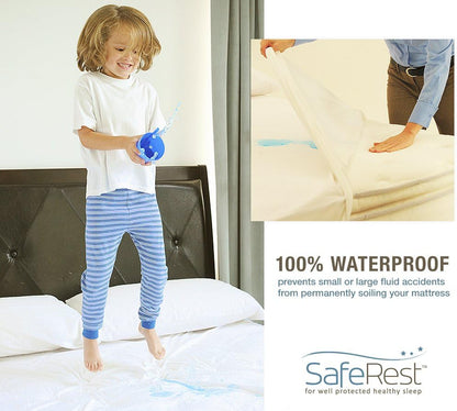 SafeRest Zippered Mattress Protector - Premium 9-12 Inch Waterproof Mattress Cover for Bed