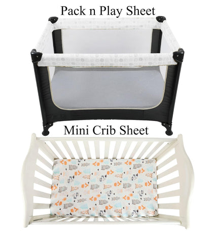 Pack n Play Sheet Stretchy Fitted Portable Mini Crib Sheets Set 3 Pack,Playard Sheets Convertible