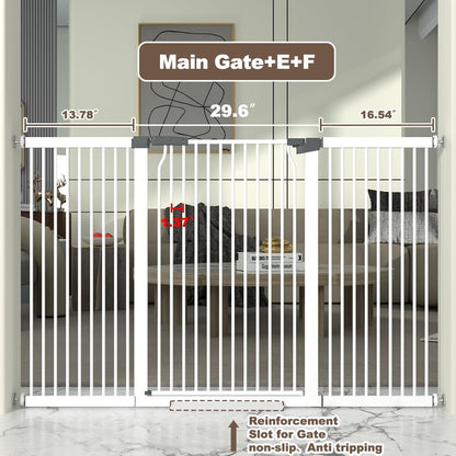 41" Extra Tall Cat Gate for Doorway, 60.3-62.9'' Metal Pet Baby Safe Gate, Extra Wide Pressure
