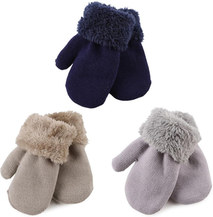 PESAAT Baby Girl Mittens Fleece Toddler Boy Mittens Warm Kids Winter Gloves Unisex Cold Weather