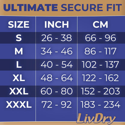 LivDry Large Ultimate Adult Incontinence Underwear, Max Absorbent Adult Diapers with Leak