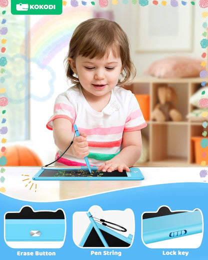 KOKODI LCD Writing Tablet, Valentines Day Gifts for Kids，10 Inch Colorful Toddler Doodle Board