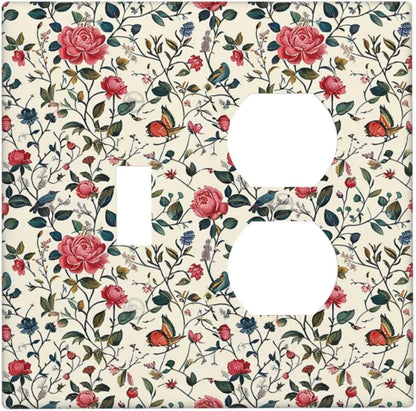 Wallplates Vintage Flowers Rose Leaf Bird Butterfly 1 Toggle 1 Duplex Switch Plate Electrical GFCI