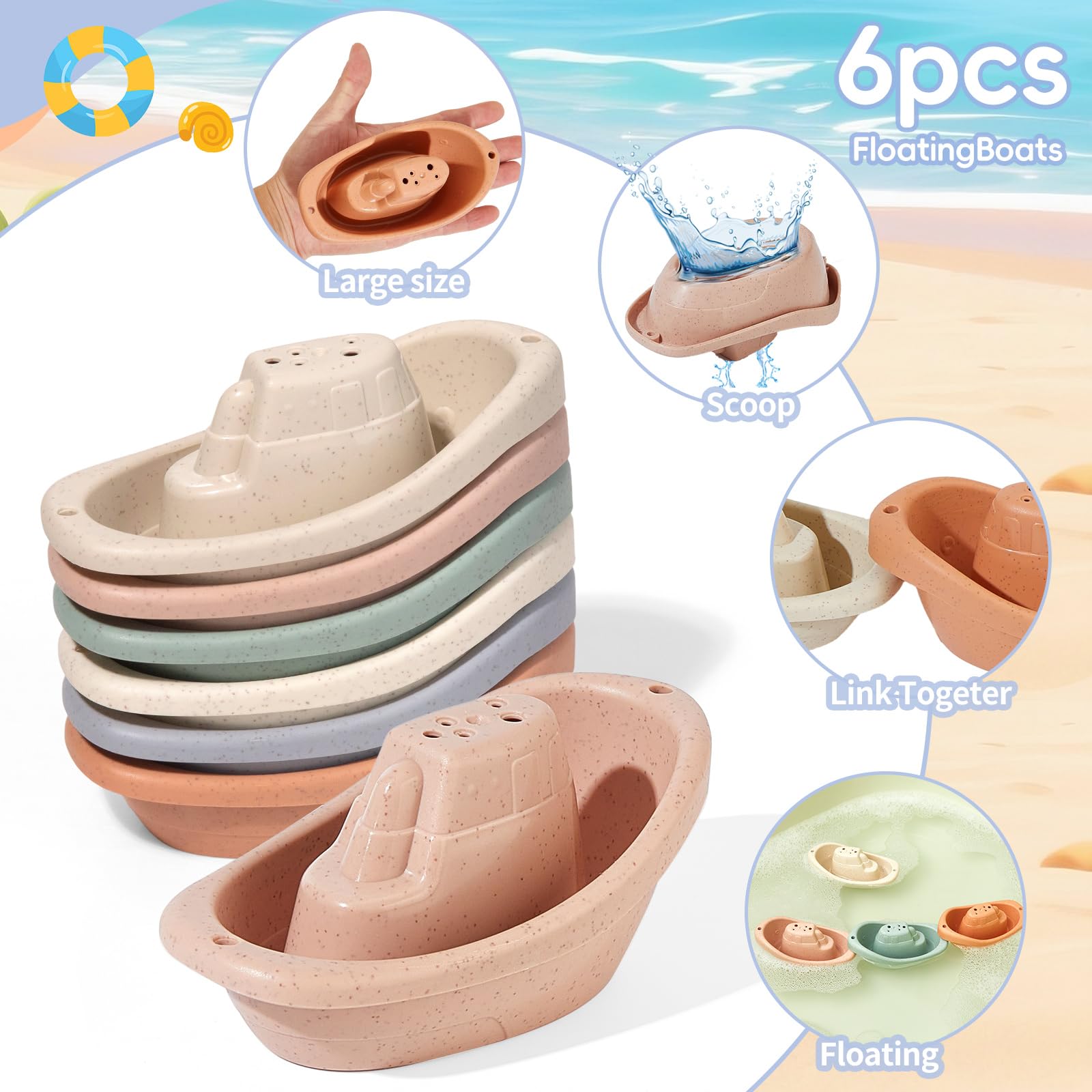Baby Bath Toys for Kids Ages 1-3, 14 Pack Mold Free Bath Toys Toddlers 2-4 Bathtub Toys with