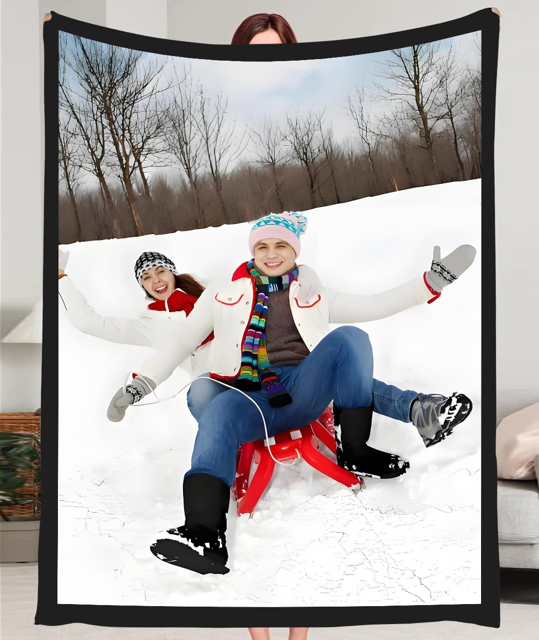 Ships Next Day, Custom Blankets with Photo, Personalized Blanket Using My Own Photo with Text
