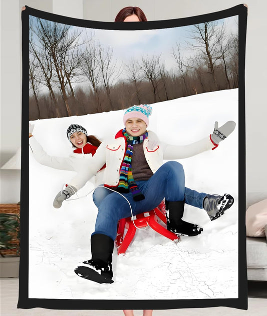 Ships Next Day, Custom Blankets with Photo, Personalized Blanket Using My Own Photo with Text