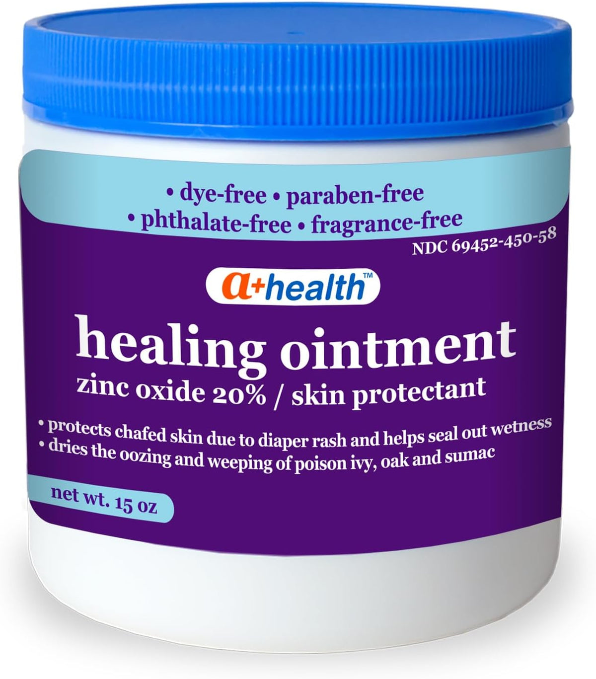Zinc Oxide 20% Healing Ointment Skin Protectant Barrier 15 Oz Jar Provides Relief and Treatment of