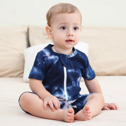 Owlivia Baby Short Sleeve Summer Romper Set, 2 Pack Tank Jumpsuit for Girls and Boys, Cartoon One