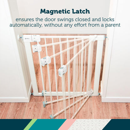 Safety 1st Easy Install Baby Gate for Doorways, Auto-Close Pressure-Mounted Magnetic Latch, Indoor