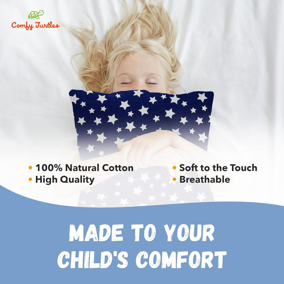 Toddler Pillowcase 13x18 - Cotton Toddler Pillowcase Star, Kids Galaxy Pillow Case for Boys, Baby