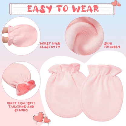 9 Pairs Newborn Baby Boys Girls Mittens 0-6 Months Infant Toddler Mittens No Scratch Solid Color