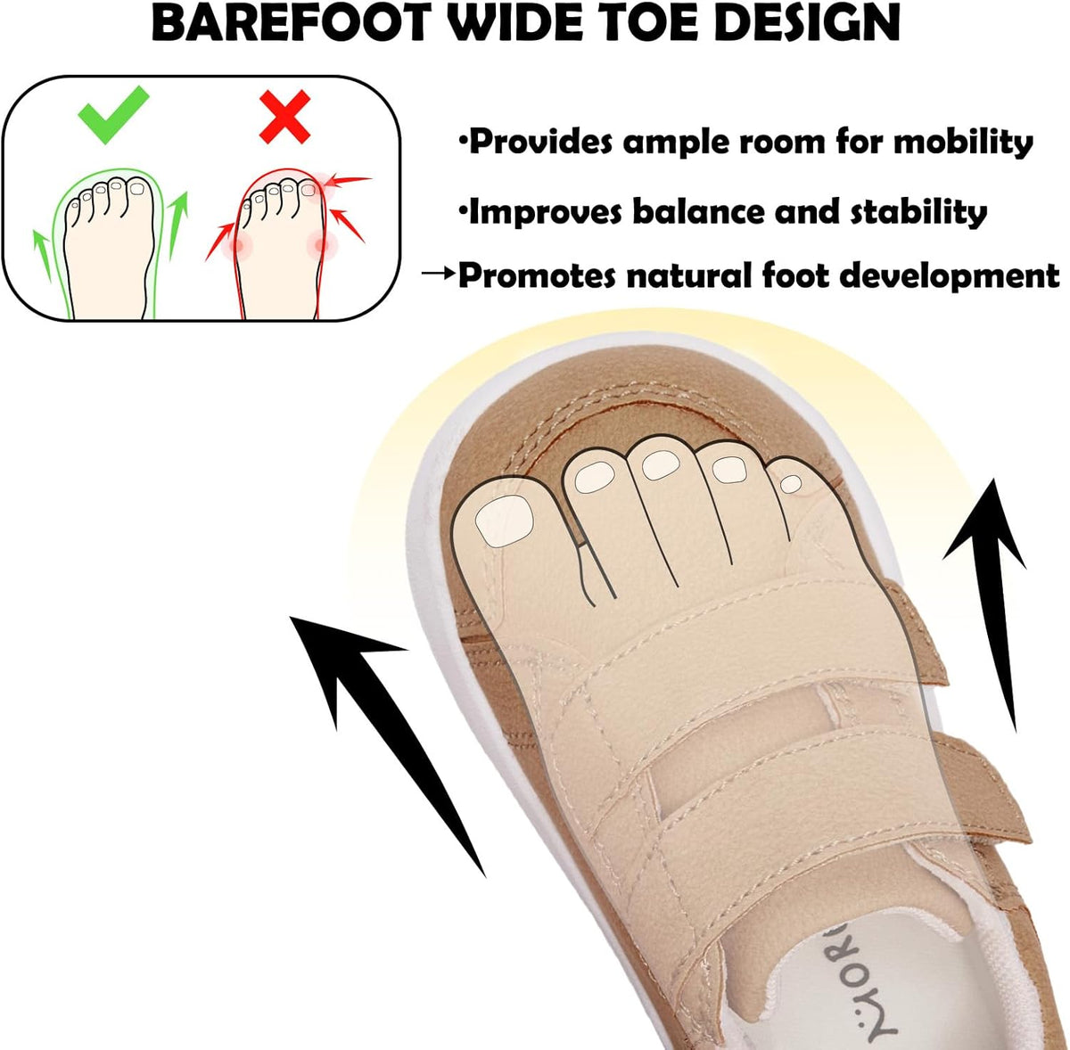 MORENDL Wide Toe Box Shoes Toddler Barefoot Shoes Baby Walking Shoe Boy Girl Non-Slip Zero Drop