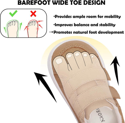 MORENDL Wide Toe Box Shoes Toddler Barefoot Shoes Baby Walking Shoe Boy Girl Non-Slip Zero Drop
