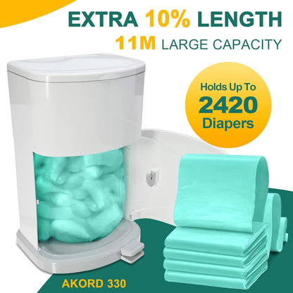 4 Pack Adult Diaper Liner Refills,Diaper Pail Refill Bags Compatible with Janibell Akord 330 slim