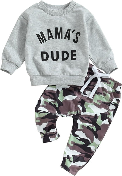 Baby Boy Clothes Fall 6 12 18 24 Months Football Long Sleeve Pullover Tops & Pant Sets Toddler
