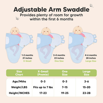 3-Pack Organic Baby Swaddle Sleep Sacks - Swaddles for Newborns, Infant 0-3 Months, Baby Girls