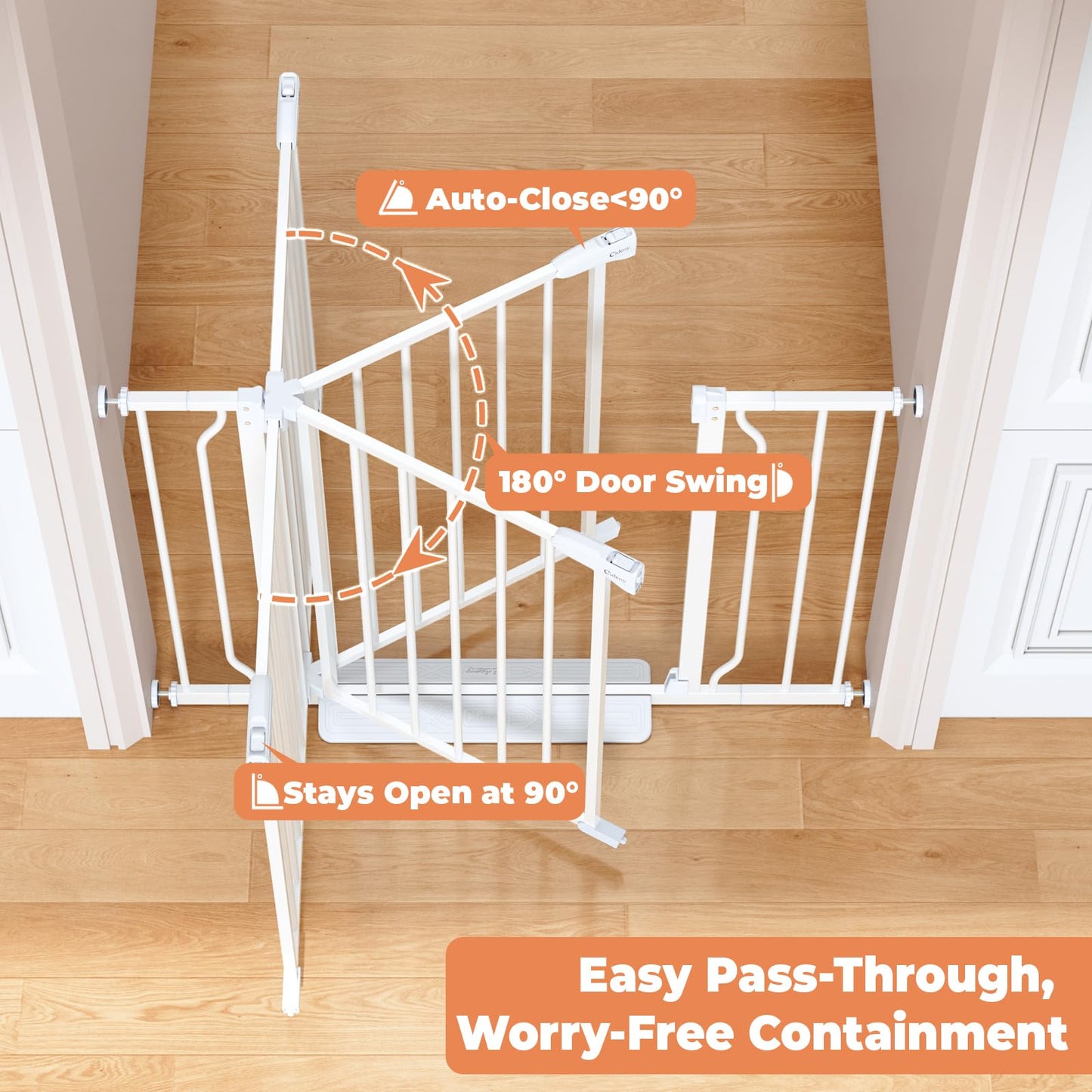 Cideny Baby Gate No Drilling, 29"-40" Dog Gate Indoor for Stairs & Doorways