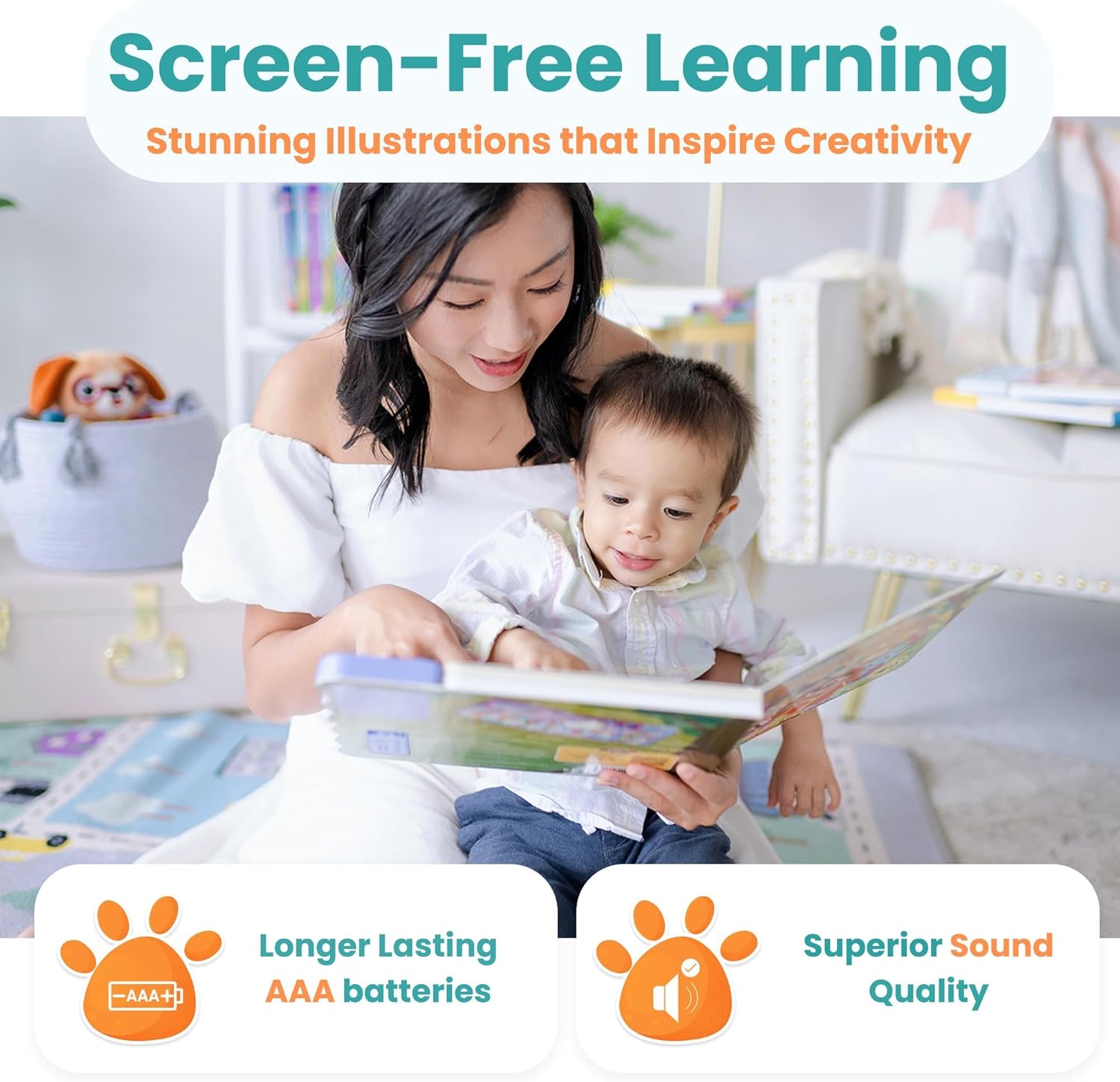 GO GO 9 Creative Animal Nursery Rhymes: Interactive Book for 1 Year Old, Sound Books for Toddlers