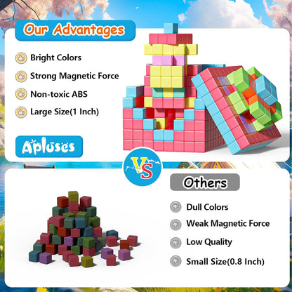 Magnetic Blocks, Magnet Building Cubes for Toddlers Ages 3-5, STEM Educational Sensory Autism