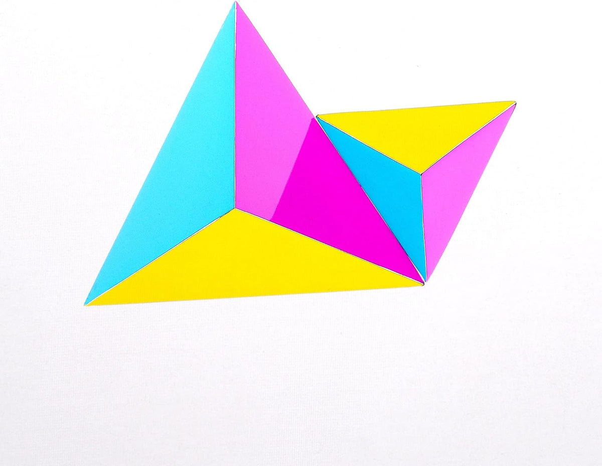 CMY Cubes The Ignis (50mm) - Cyan, Magenta & Yellow Polyhedron - Subtractive Color Mixing Optical