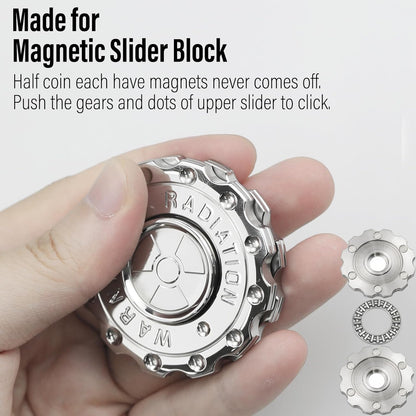 FREELOVE Metal Fidget Spinner Magnetic Slider, Spinning Haptic Clicker, Heavy Stainless Steel Spin