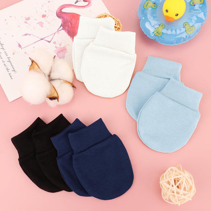Newborn Baby Mittens No Scratch Cotton Elastic Wrist Gloves Infant Toddler Mittens for Baby Boy
