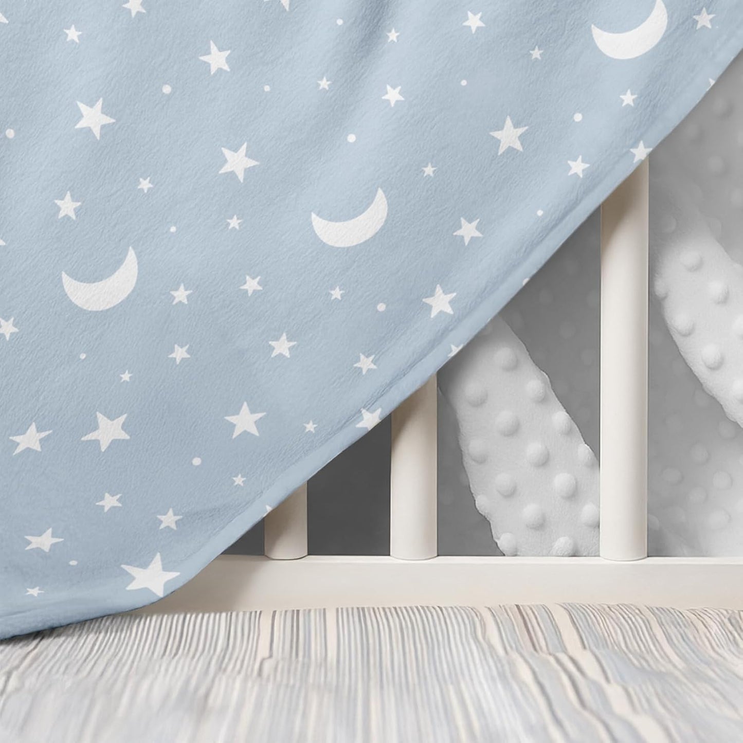 Star Baby Blanket 30 x 40 Inches for Boys Girls, Soft Plush Receiving Blanket with Dotted Back
