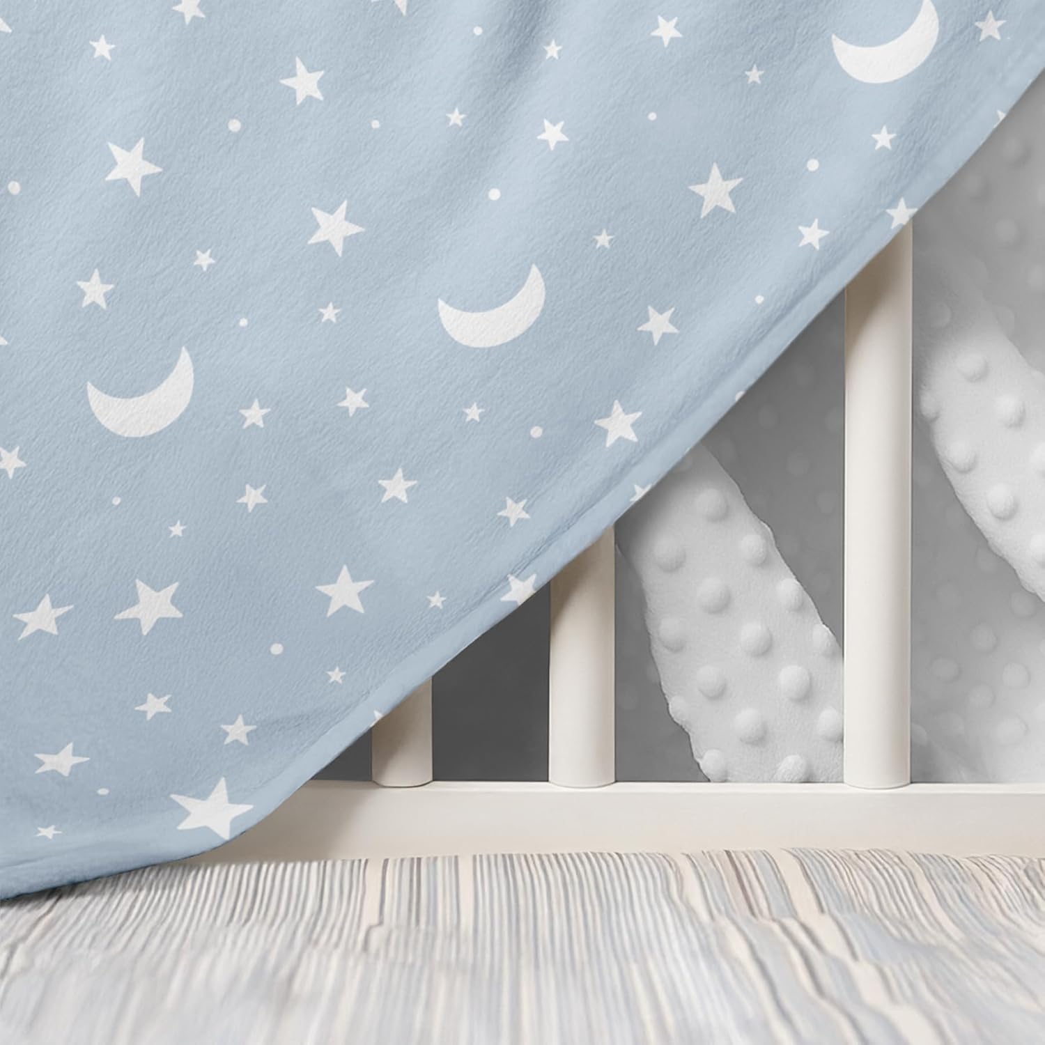Star Baby Blanket 30 x 40 Inches for Boys Girls, Soft Plush Receiving Blanket with Dotted Back