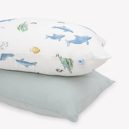 Little Unicorn Standard Pillowcase 2 Pack | Super Soft & Breathable Muslin Fabric | Snug Envelope