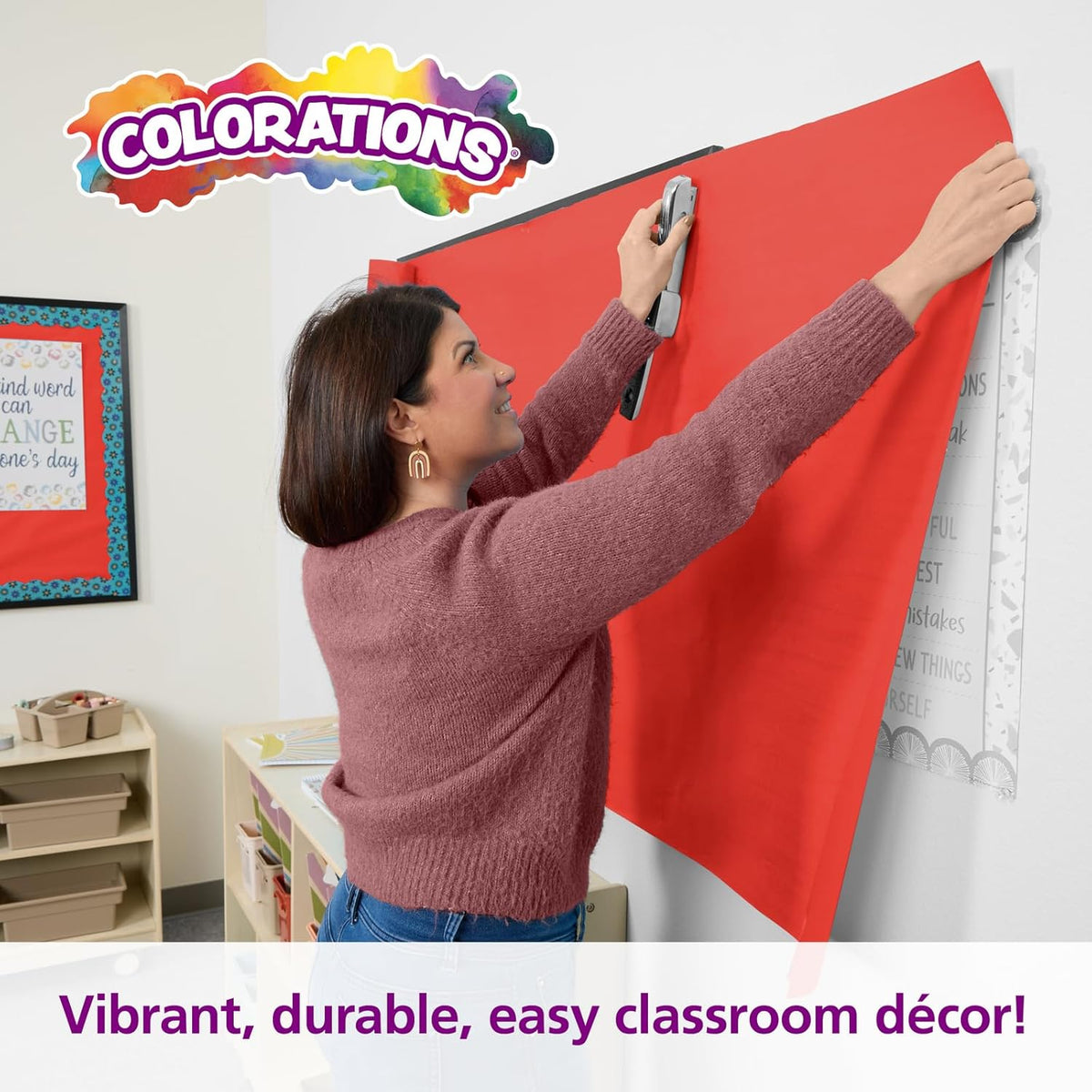 Colorations DSRE Dual Surface Paper Roll, Scarlet Red,, 36" x 1000' (1 Roll)