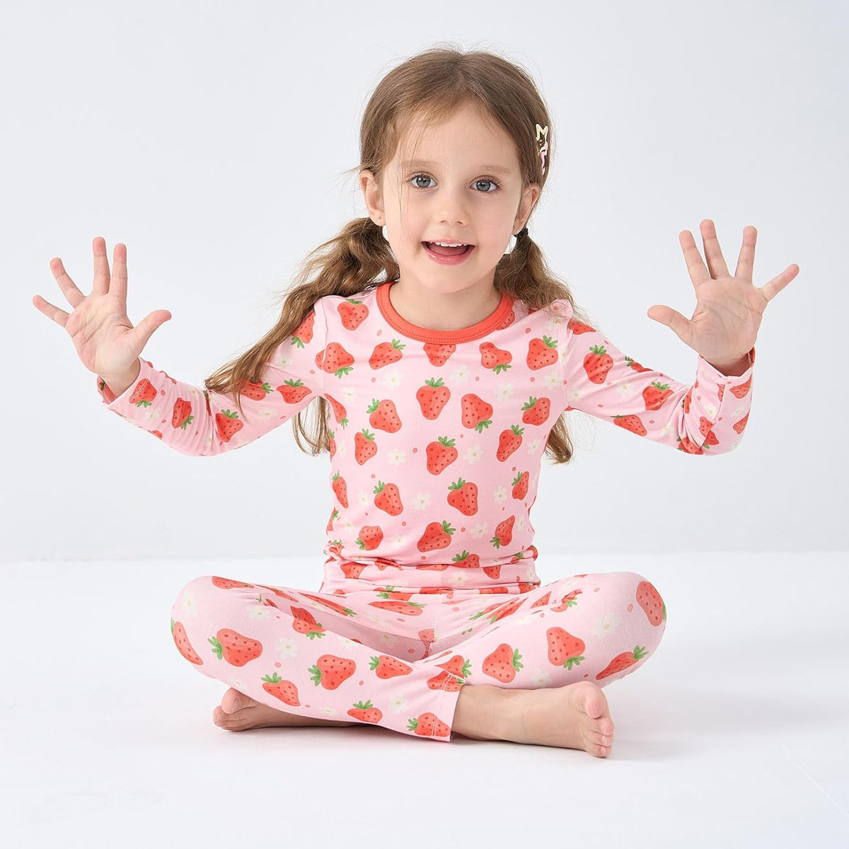 pureborn Baby Viscose From Bamboo Pajamas Set Pjs - Kids Toddler Girl Snug Fit Viscose Sleepwear