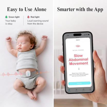Sense-U Smart Baby Monitor Pro with Arousal Vibration, Audible and App Alerts: Tracks Abdominal