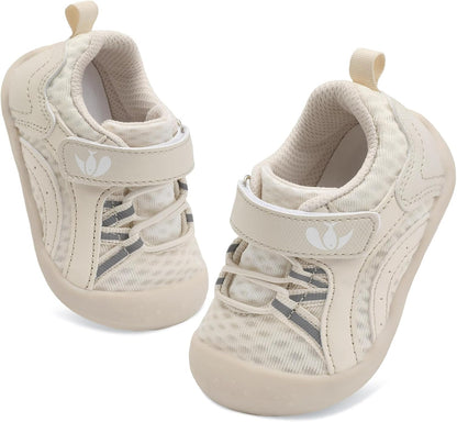 FEETCITY Wide Baby Shoes Boys Girls Baby Barefoot Shoes Breathable Infant Walking Shoe Crib Sock