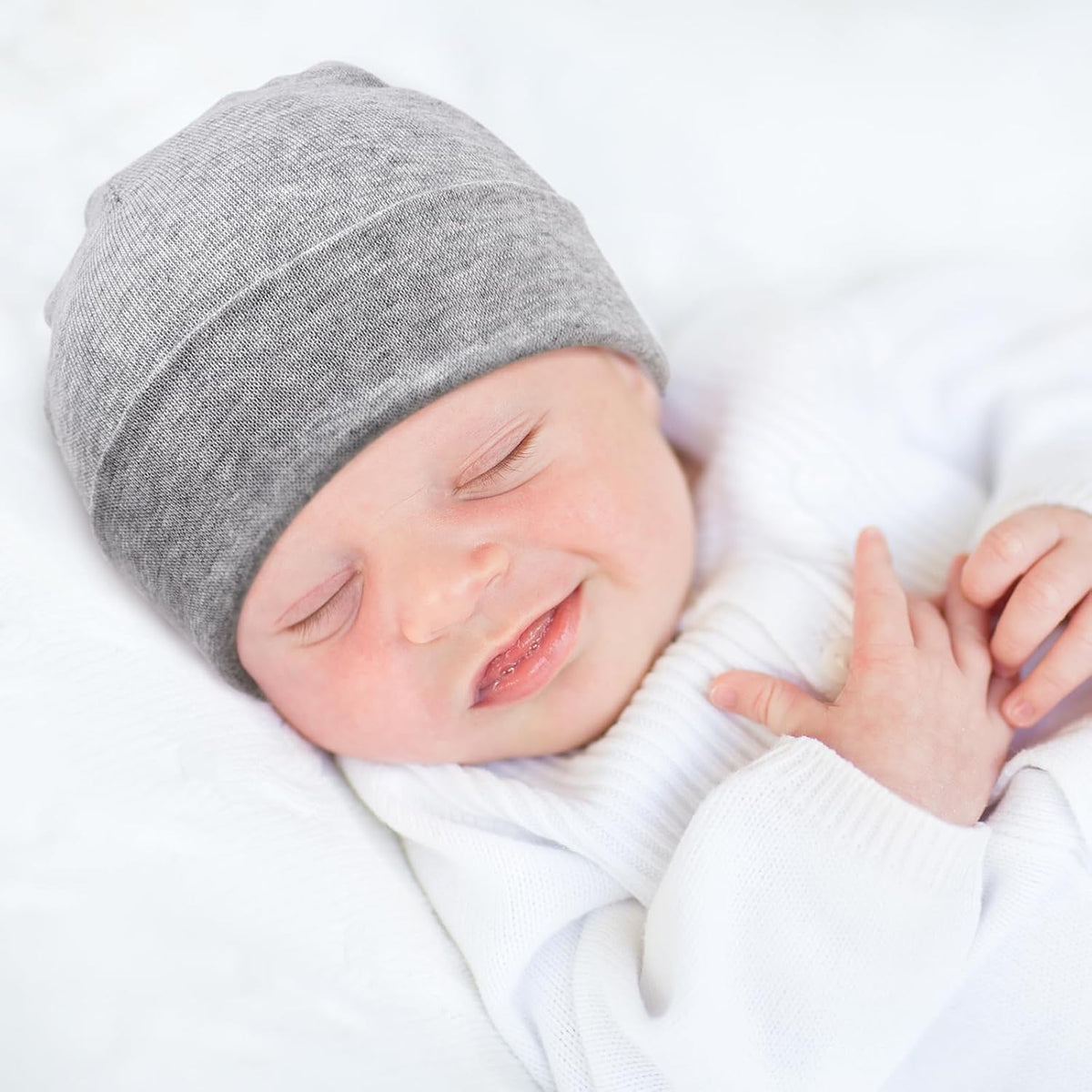 DRESHOW BQUBO 4 Pieces Baby Beanie Newborn Toddler Soft Cute Knit Hat Hospital Hats for Baby Boys