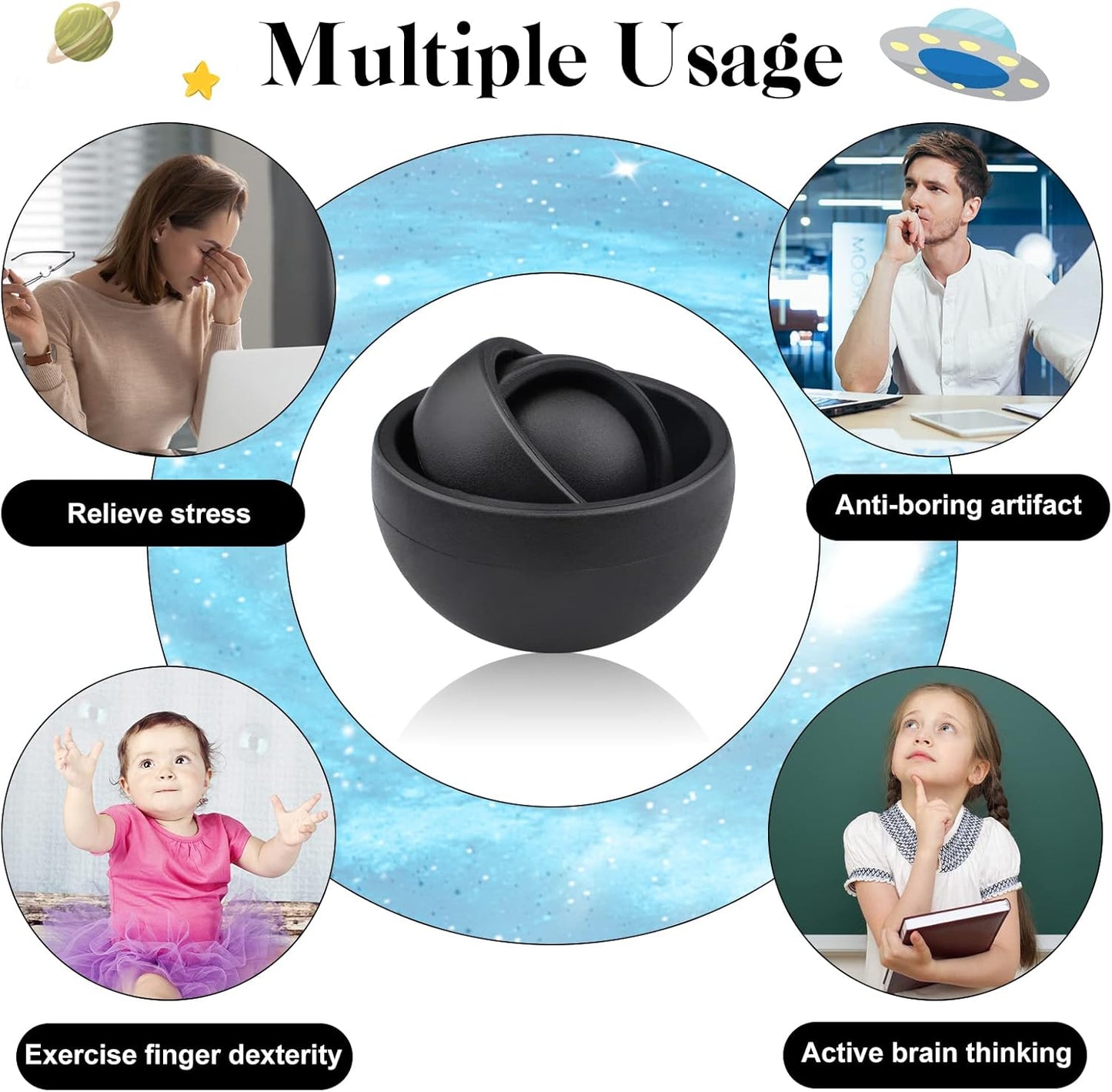 Fidget Toy for Adults, Fidget Gyro Toys for Ages 8-13, Cool Gadget Gifts for Boys Girls Teens Kids
