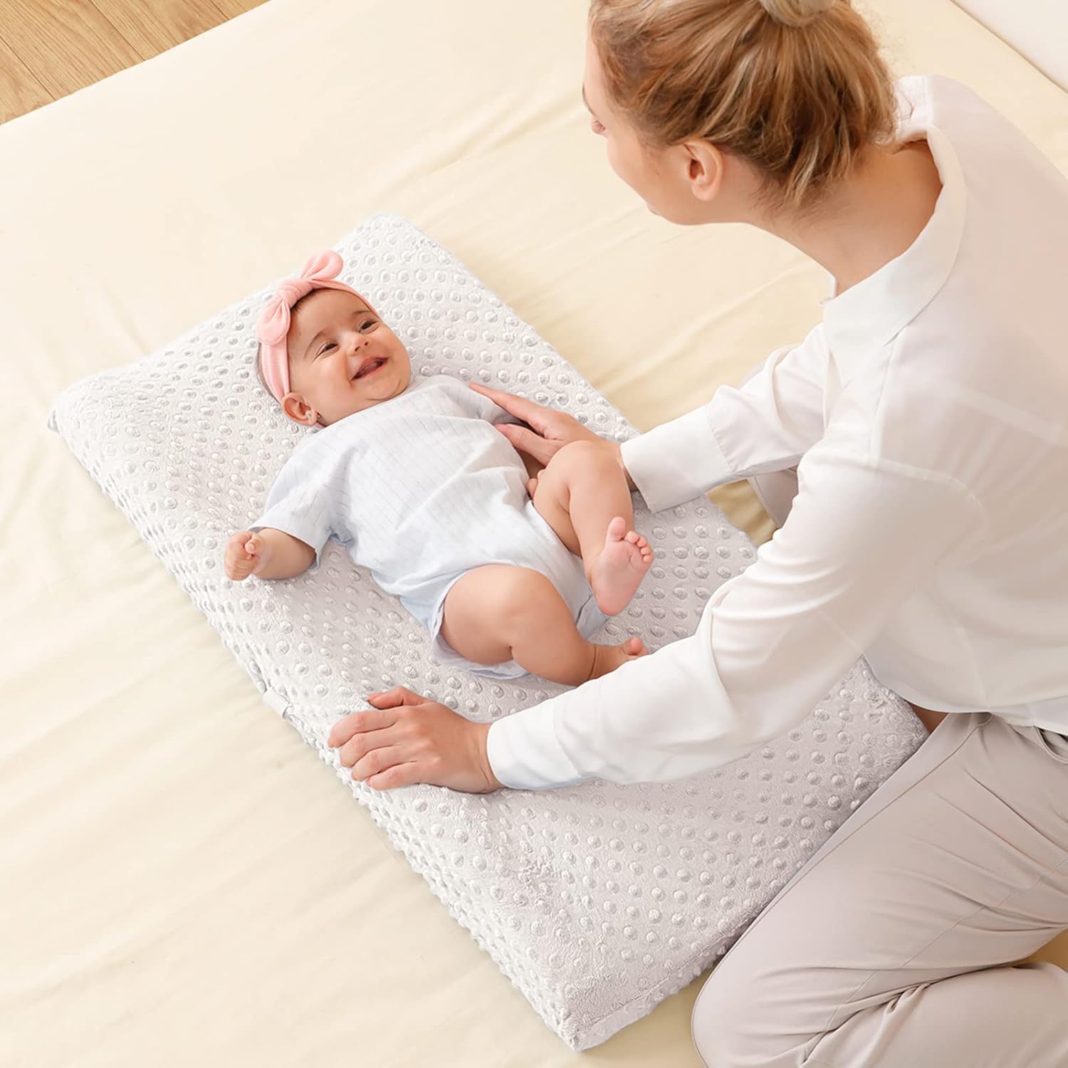 Baby Changing Pad Cover, Super Soft Plush Dot Diaper Changing Table Covers for Baby Girls and Boys