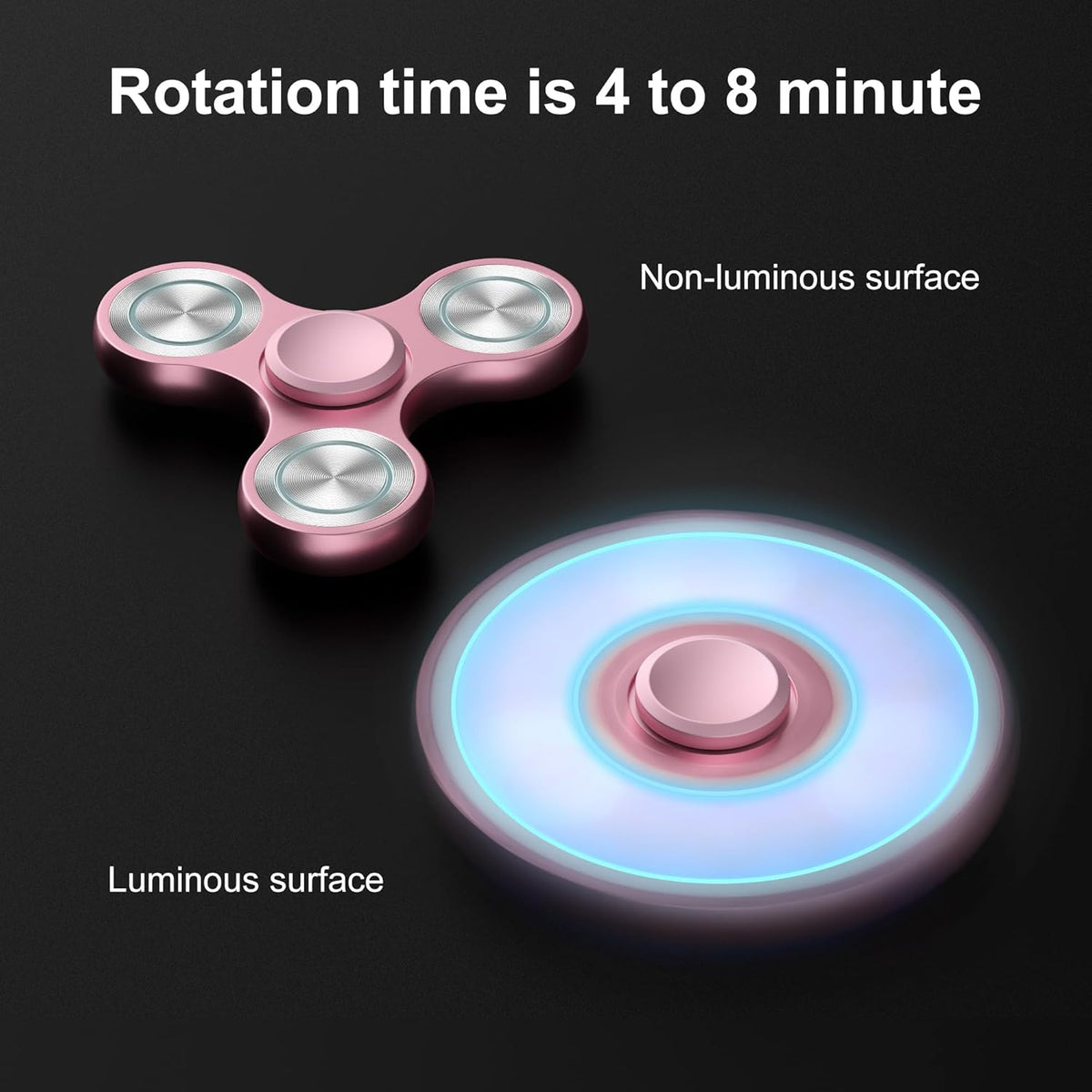 Fidget Spinners Toy, Metal Stainless Steel Bearing High Speed 4-8 Min Spins, EDC ADHD Stress
