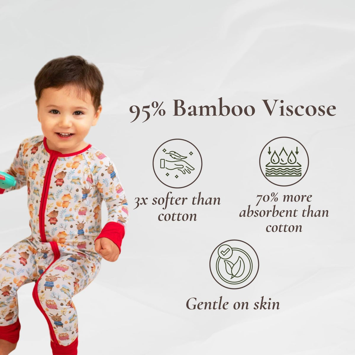 Baby Romper Long Sleeves for 3-24 Month Boys & Girls | 95% Bamboo Viscose Baby Rompers Two-Way